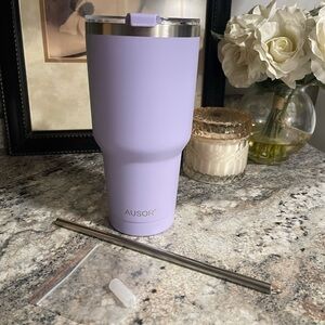Ausor Purple Tumbler with Straw